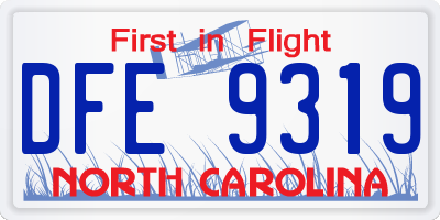 NC license plate DFE9319