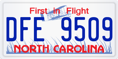 NC license plate DFE9509