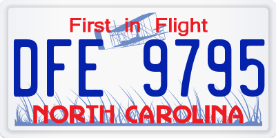 NC license plate DFE9795