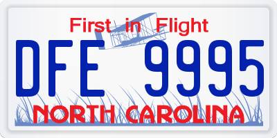 NC license plate DFE9995
