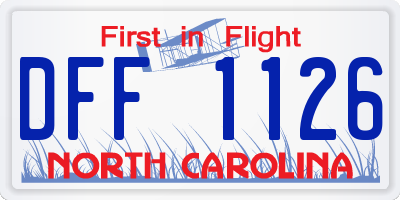 NC license plate DFF1126