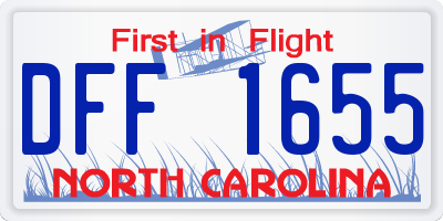 NC license plate DFF1655