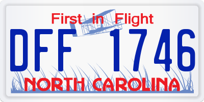 NC license plate DFF1746