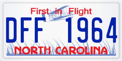 NC license plate DFF1964