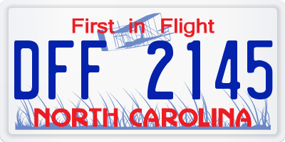 NC license plate DFF2145