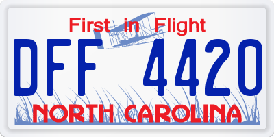 NC license plate DFF4420