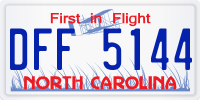 NC license plate DFF5144