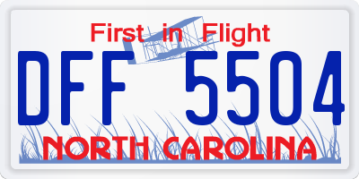 NC license plate DFF5504