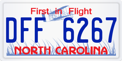 NC license plate DFF6267