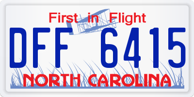 NC license plate DFF6415