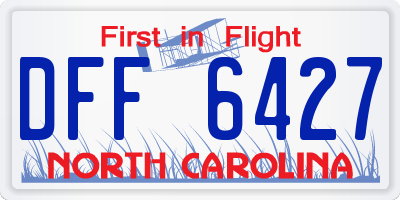 NC license plate DFF6427