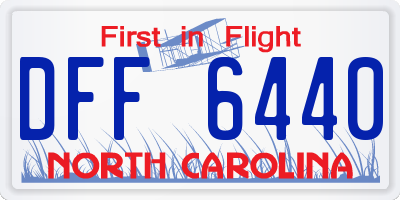 NC license plate DFF6440