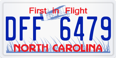 NC license plate DFF6479