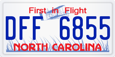 NC license plate DFF6855