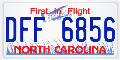 NC license plate DFF6856