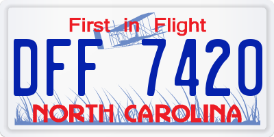 NC license plate DFF7420