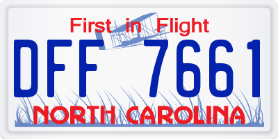 NC license plate DFF7661
