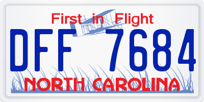 NC license plate DFF7684