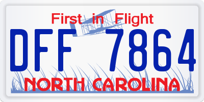 NC license plate DFF7864