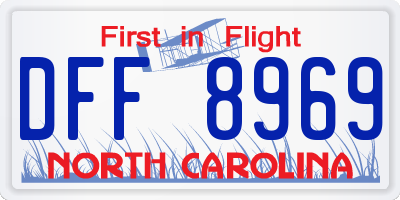 NC license plate DFF8969