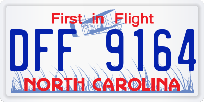 NC license plate DFF9164