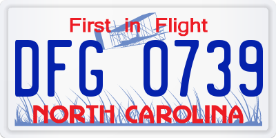 NC license plate DFG0739