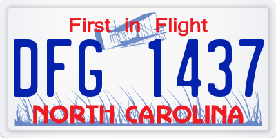 NC license plate DFG1437