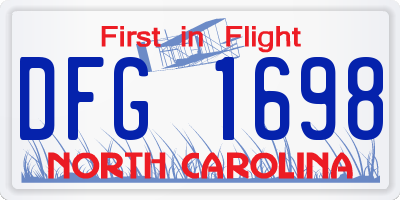 NC license plate DFG1698