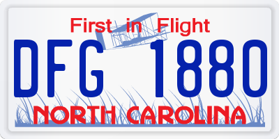 NC license plate DFG1880