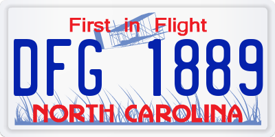 NC license plate DFG1889