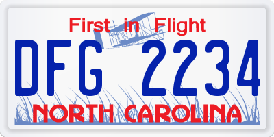 NC license plate DFG2234