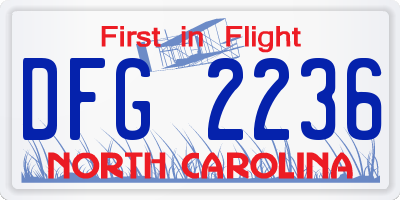 NC license plate DFG2236