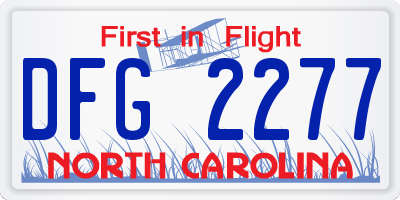 NC license plate DFG2277