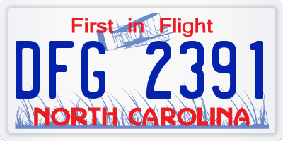 NC license plate DFG2391