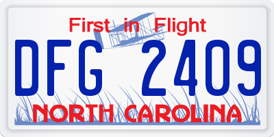 NC license plate DFG2409