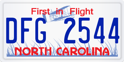 NC license plate DFG2544