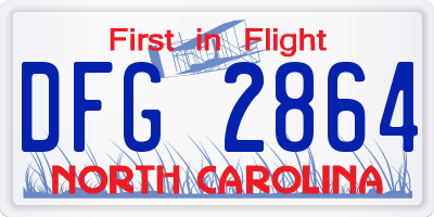 NC license plate DFG2864