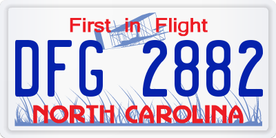 NC license plate DFG2882