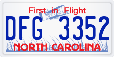 NC license plate DFG3352