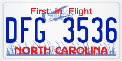 NC license plate DFG3536