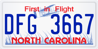 NC license plate DFG3667