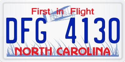NC license plate DFG4130