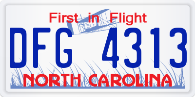 NC license plate DFG4313