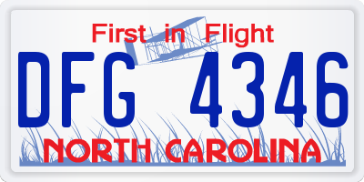 NC license plate DFG4346