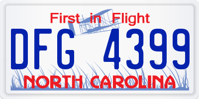 NC license plate DFG4399