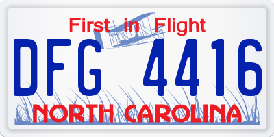 NC license plate DFG4416