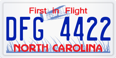 NC license plate DFG4422