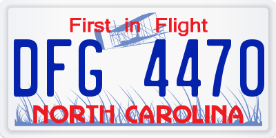 NC license plate DFG4470