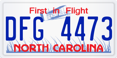 NC license plate DFG4473