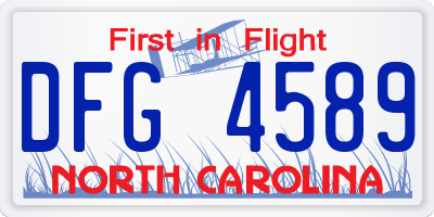 NC license plate DFG4589